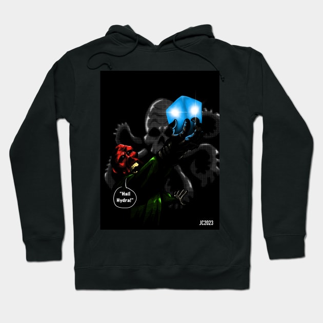 Red Skull “Hail Hydra” portrait (digital) Hoodie by StagArtStudios